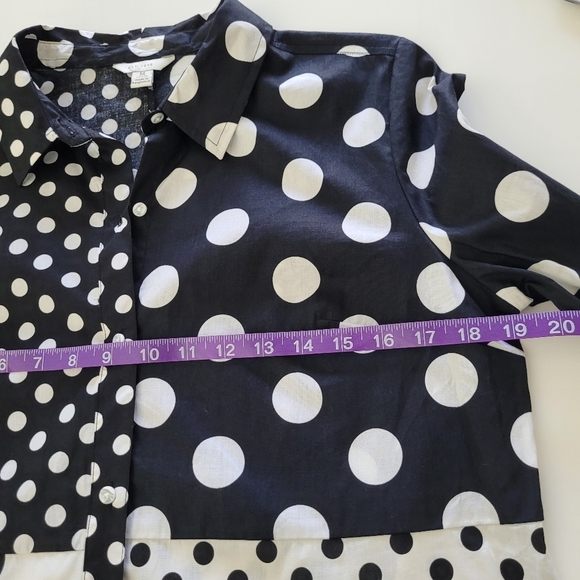 Est 1946 poka dot tunic button down top - Picture 4 of 8
